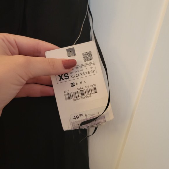 Zara Backless Black Silky Halter Dress - Picture 4 of 7